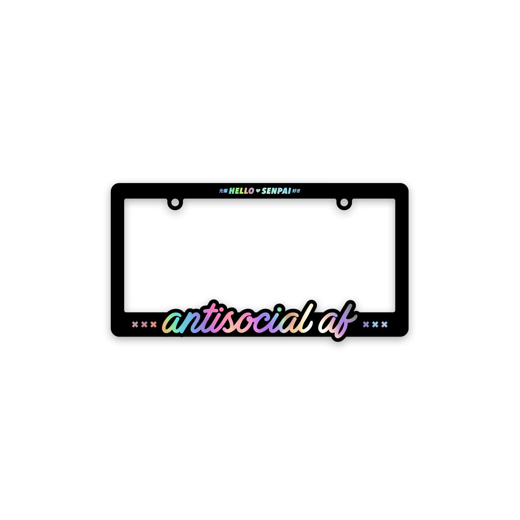 Antisocial AF License Plate Frame (Holo)
