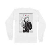 Load image into Gallery viewer, ダーリン Long Sleeve Tee (✌️) - White *Apparel PRE-ORDER*