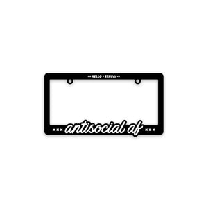 Antisocial AF License Plate Frame