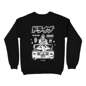 Supra Waifu Crew Neck Sweater - Black w/ White Ink *Apparel PRE-ORDER*