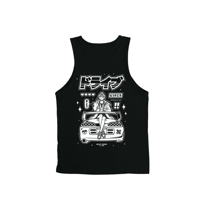 Supra Waifu Tank Top - Black w/ White Ink *Apparel PRE-ORDER*