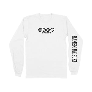 Ramen Daisuki Long Sleeve Tee - White *Apparel PRE-ORDER*